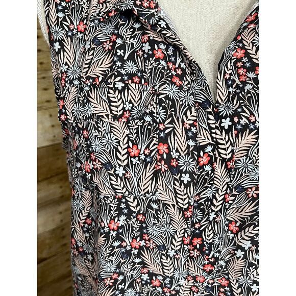 LOFT POPOVER SLEEVELESS FLORAL PRINT CASUAL STYLISH EVERYDAY WEAR DRESS SZ. LRG - Picture 5 of 6